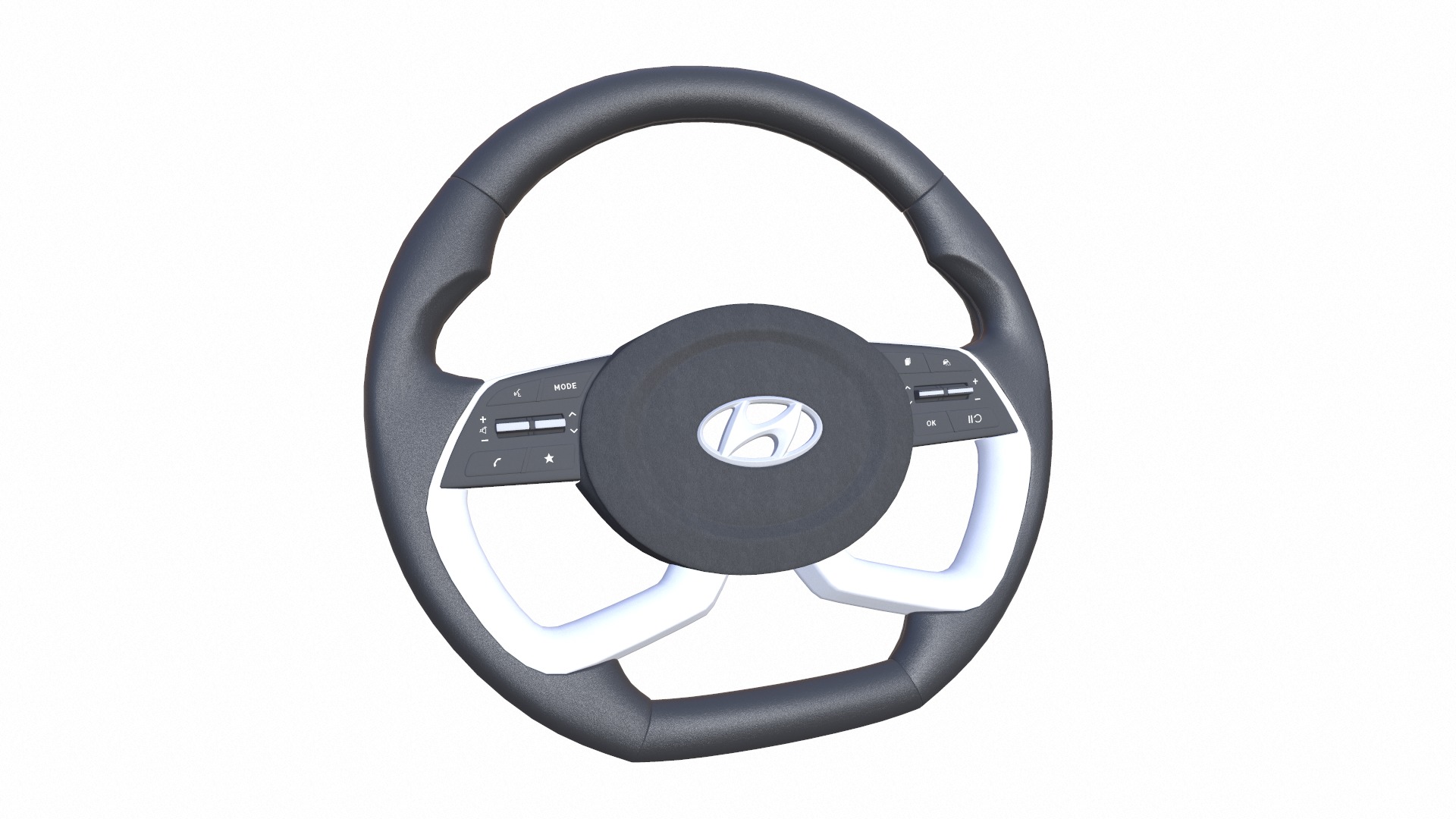 Car Steering Wheel Low-poly 3D model_3