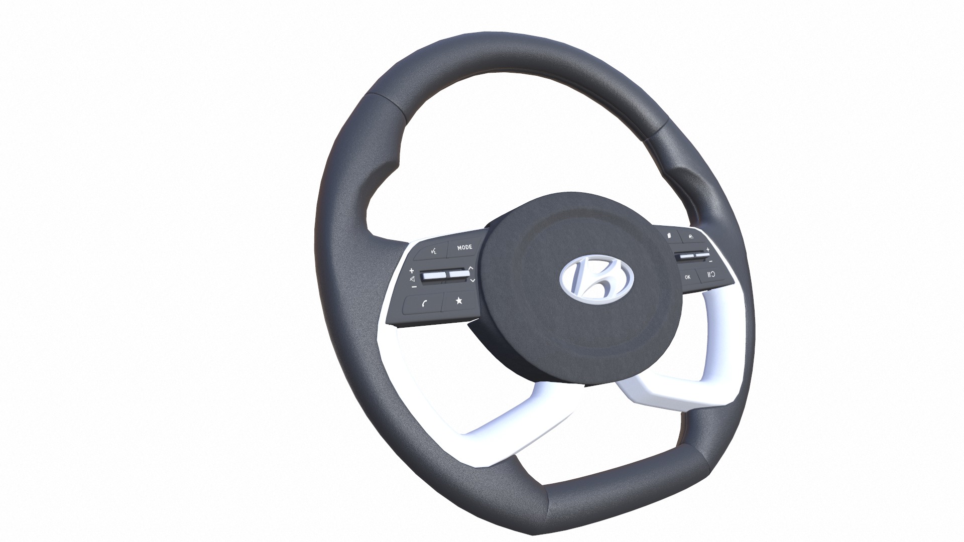 Car Steering Wheel Low-poly 3D model_7