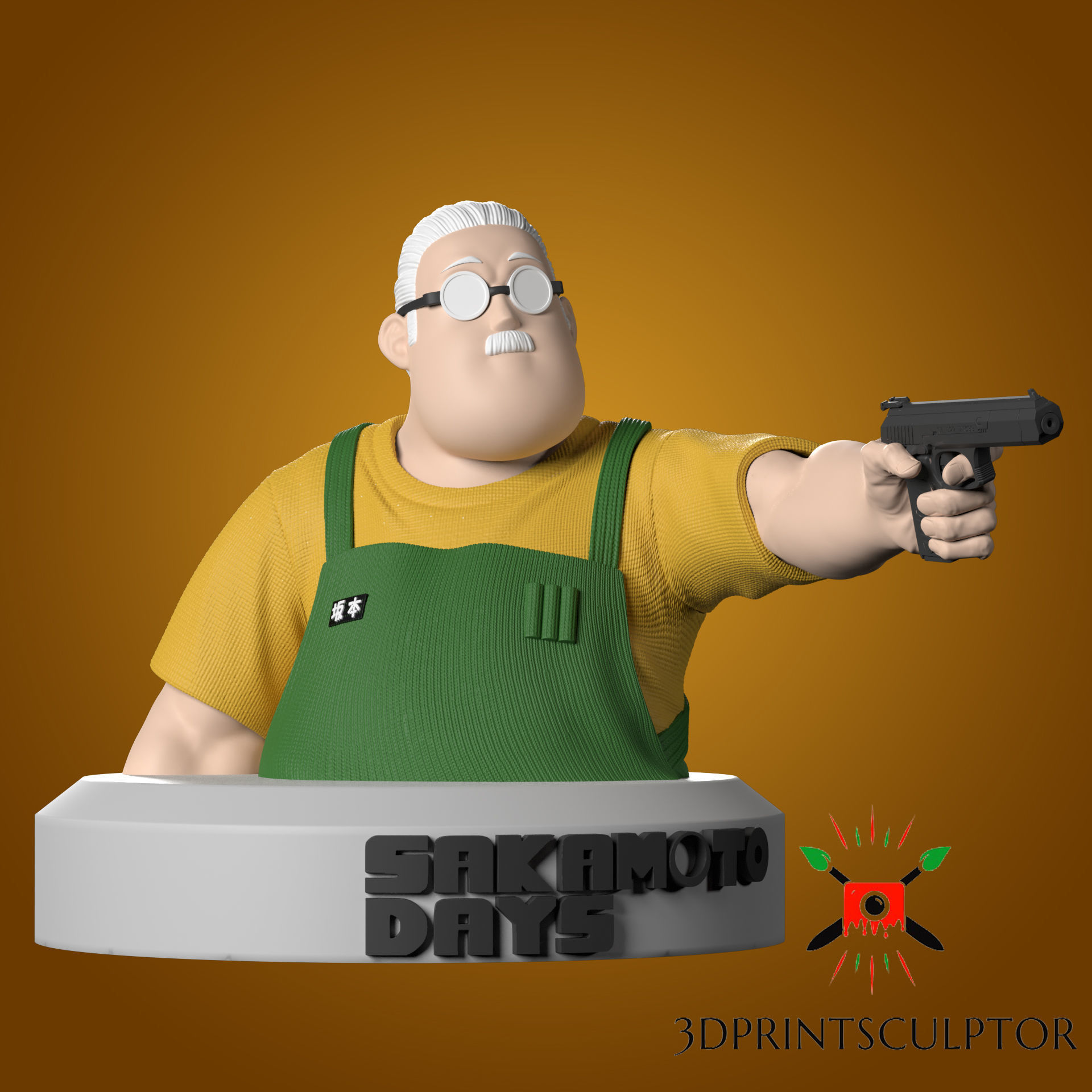 SAKAMOTO DAYS - TARO SAKAMOTO POSE 2 Bust FAN ART 3D print model_1