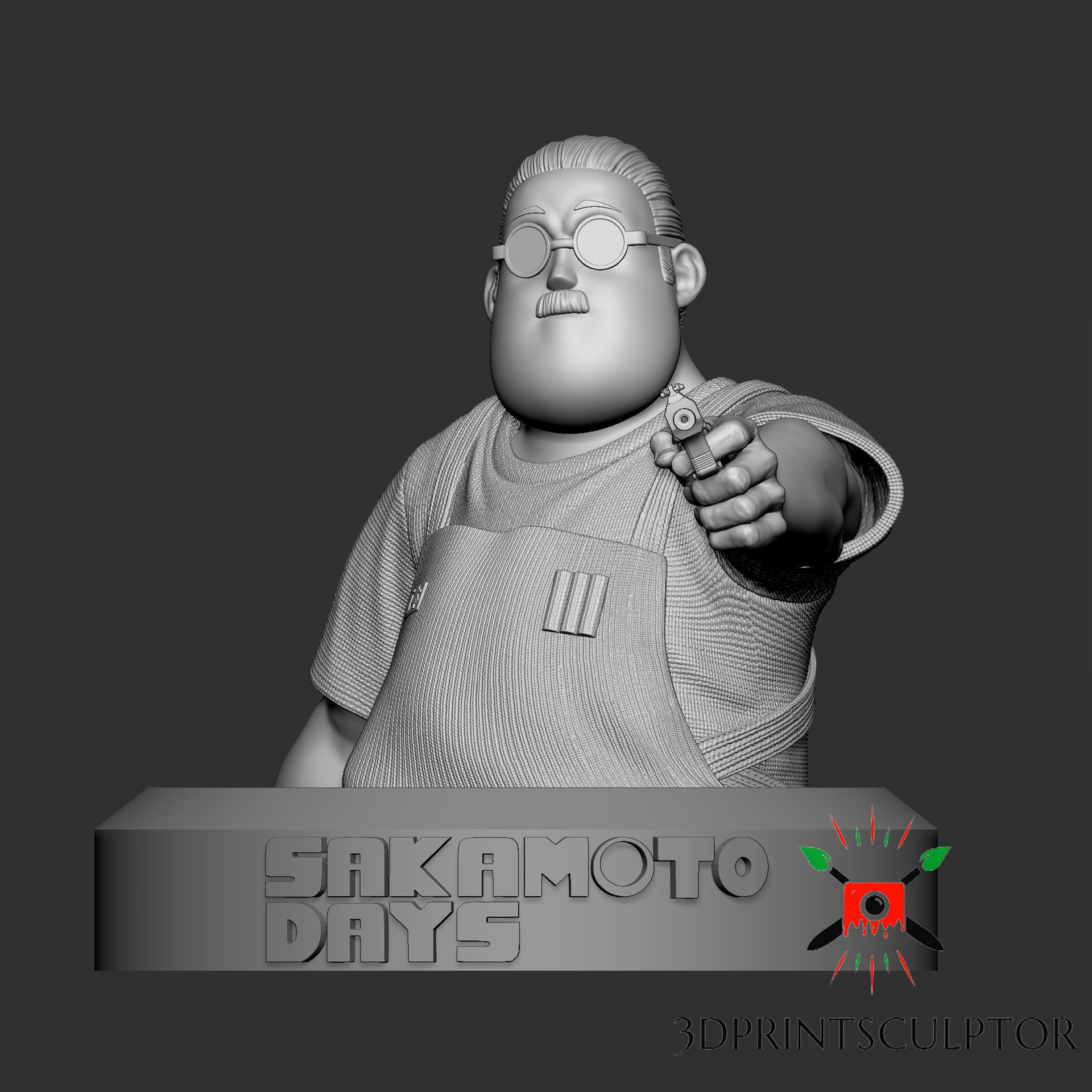 SAKAMOTO DAYS - TARO SAKAMOTO POSE 2 Bust FAN ART 3D print model_2