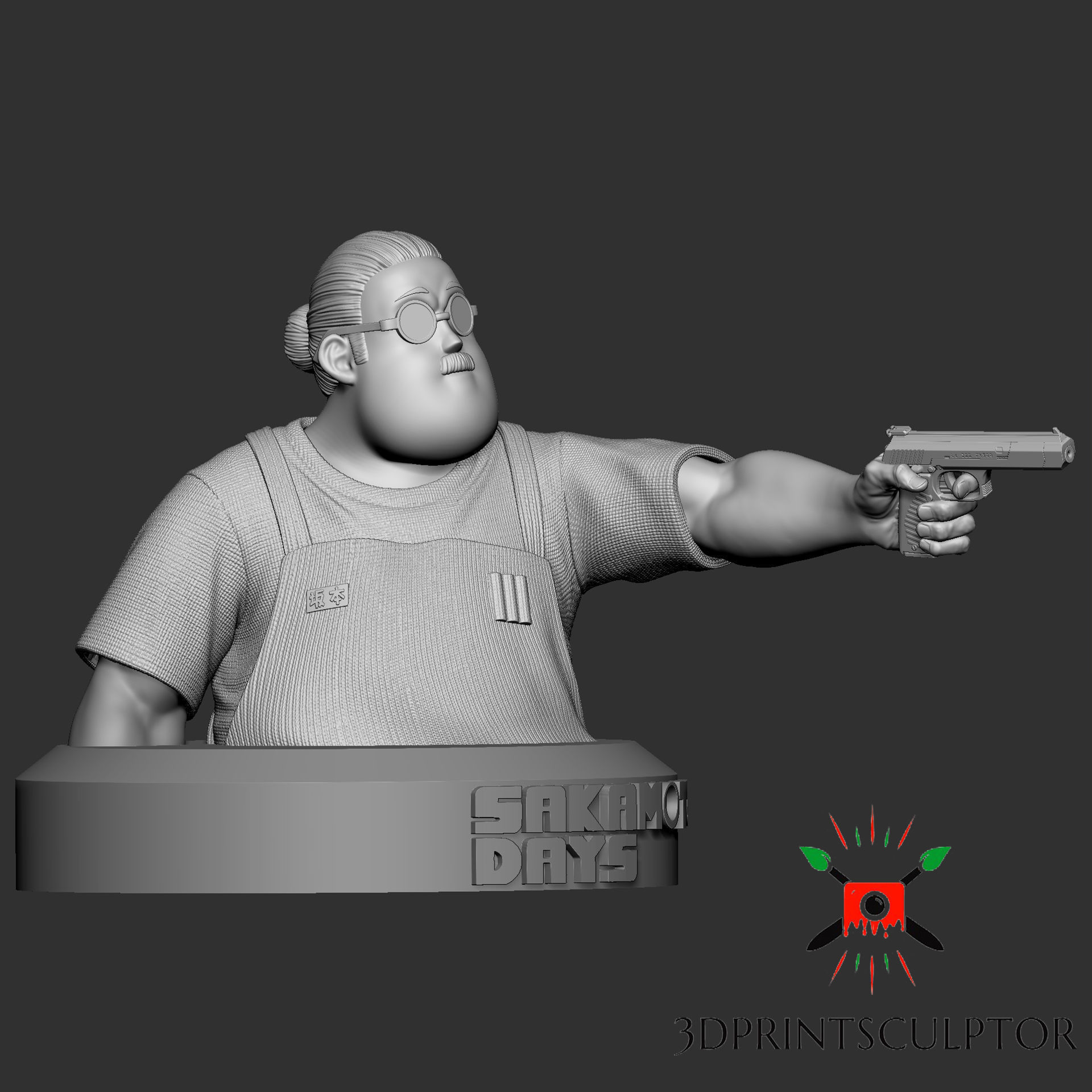 SAKAMOTO DAYS - TARO SAKAMOTO POSE 2 Bust FAN ART 3D print model_3