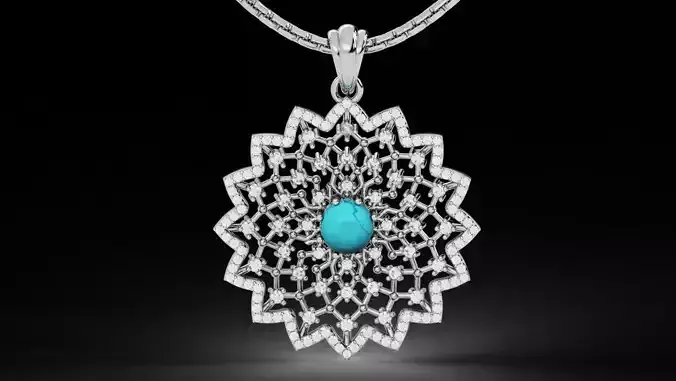 Celestial Starburst Galaxy Diamond Pendant