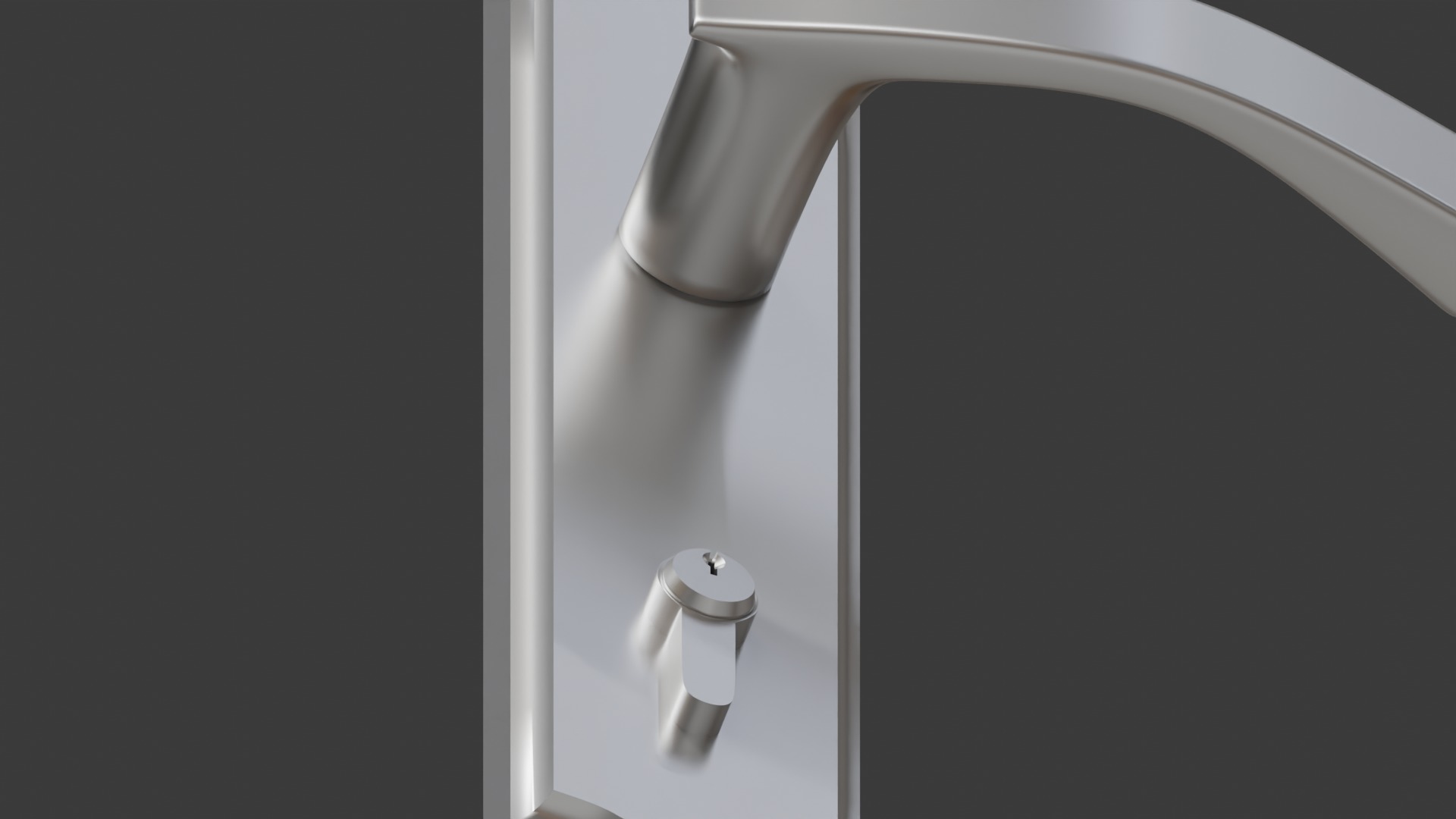 Door Handle with Lock 3D model_2