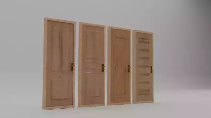 Classic Wooden Door Free low-poly 3D model