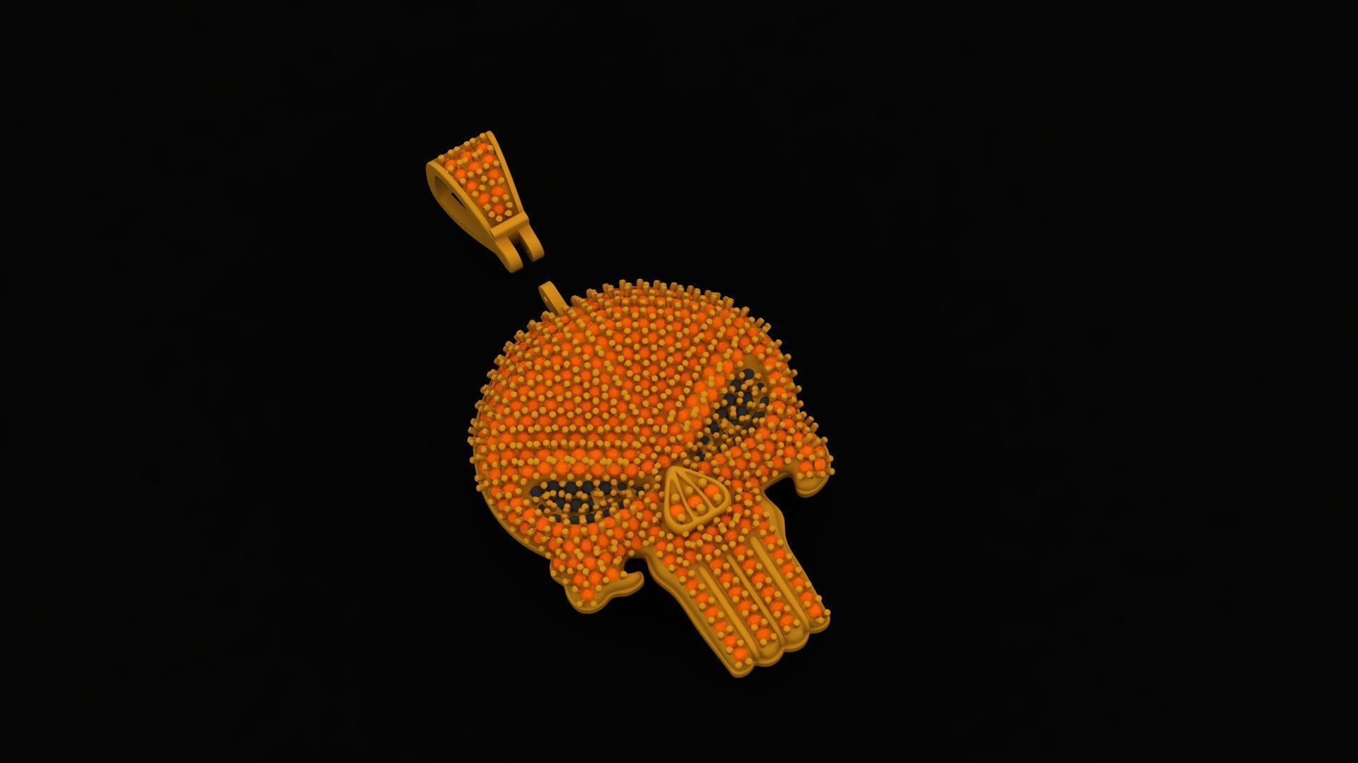 Gilded Bones Diamond Skull Locket 3D print model_9