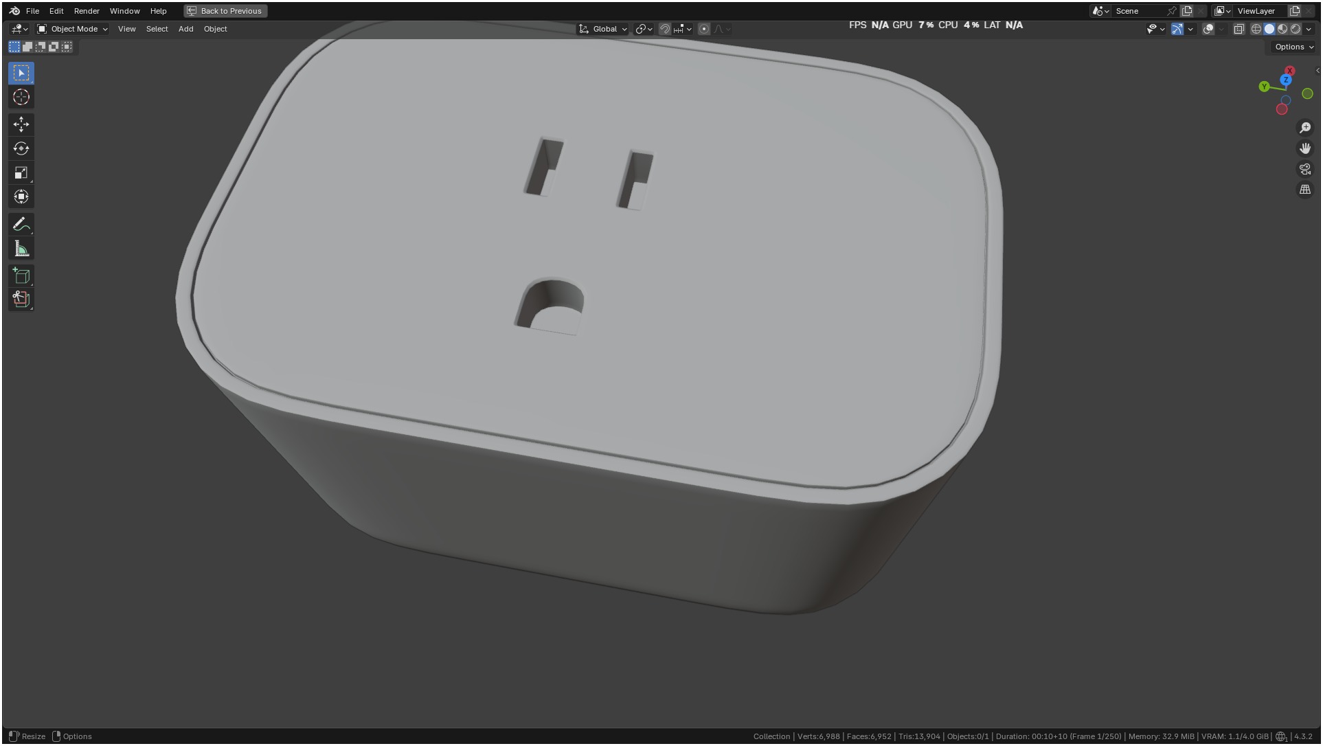 Ikea INSPELNING Plug smart energy monitor 3D model_16