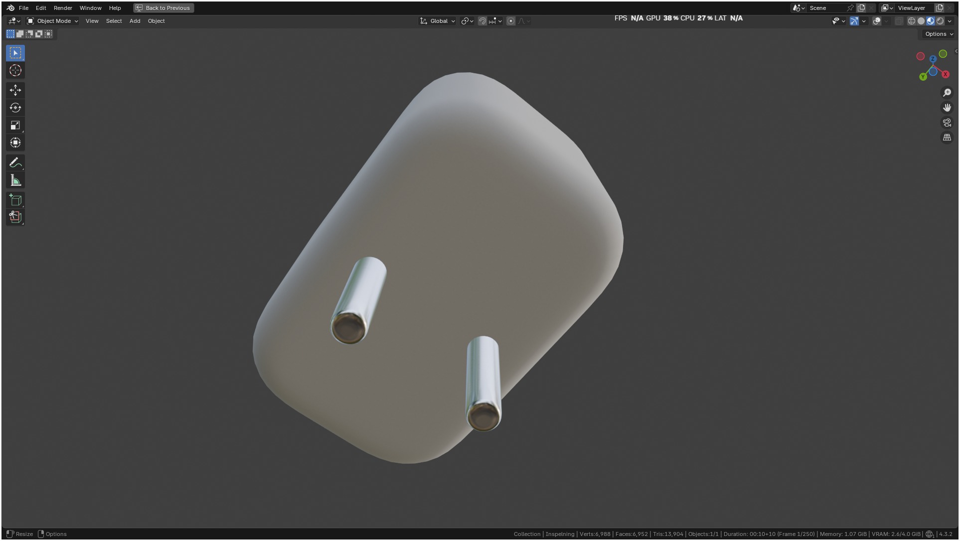 Ikea INSPELNING Plug smart energy monitor 3D model_28