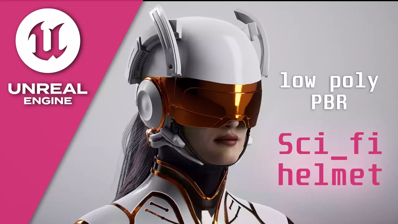 Sci-fi helmet Low-poly 3D model_0