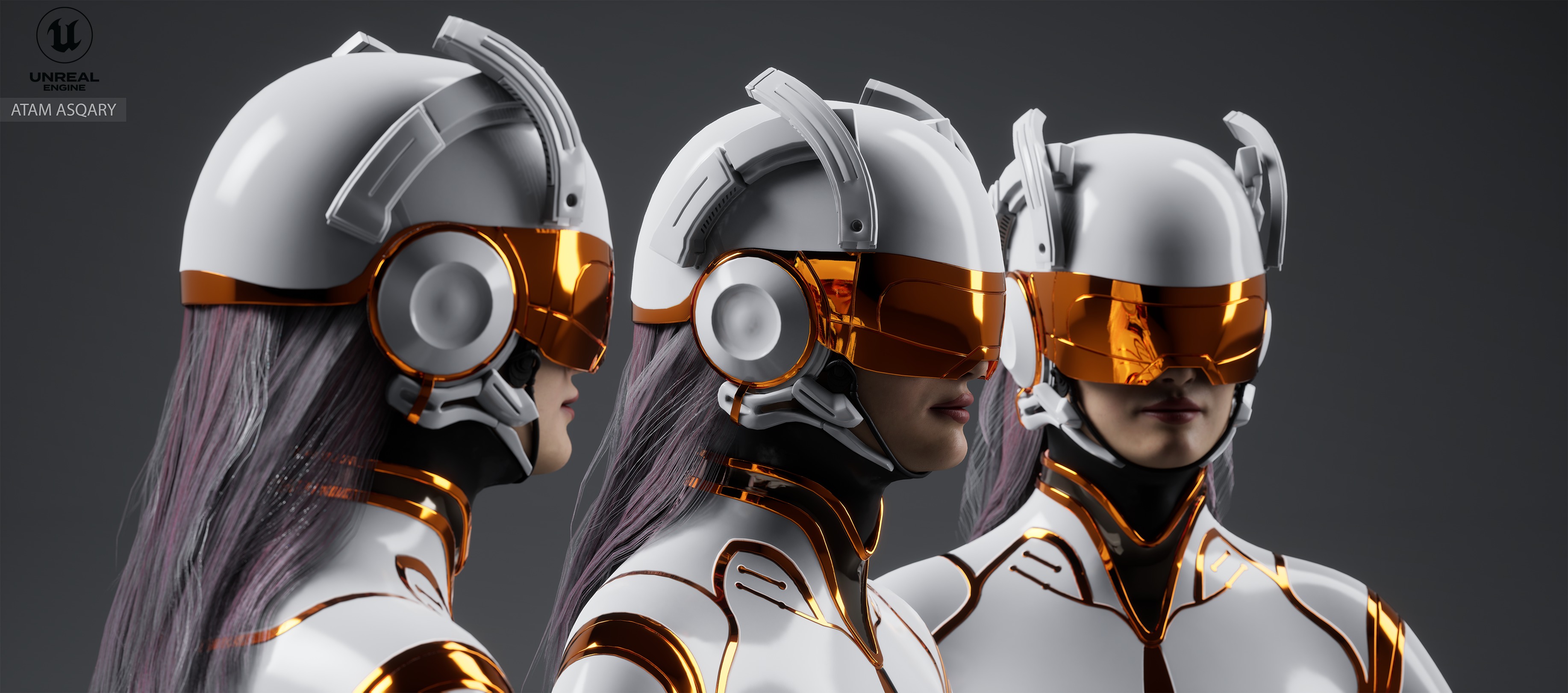 Sci-fi helmet Low-poly 3D model_5