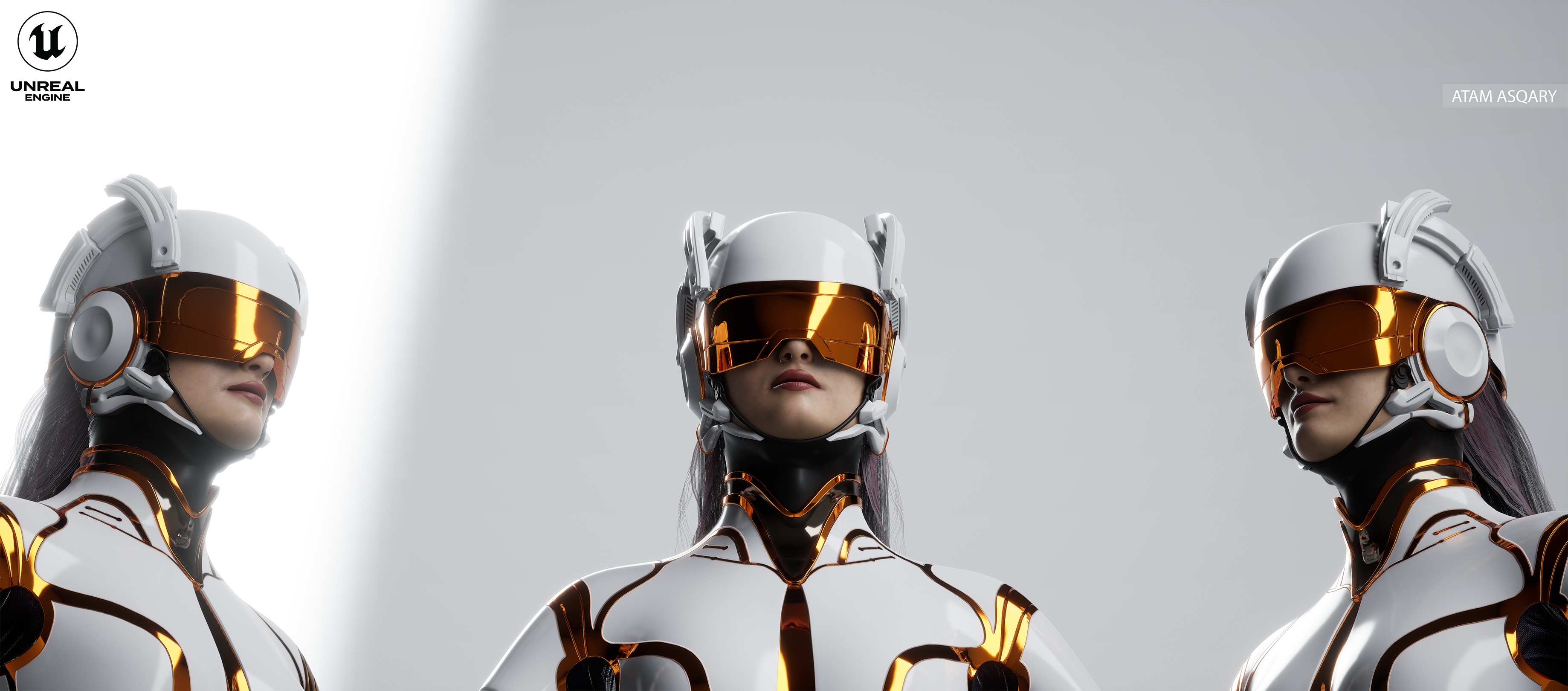 Sci-fi helmet Low-poly 3D model_4