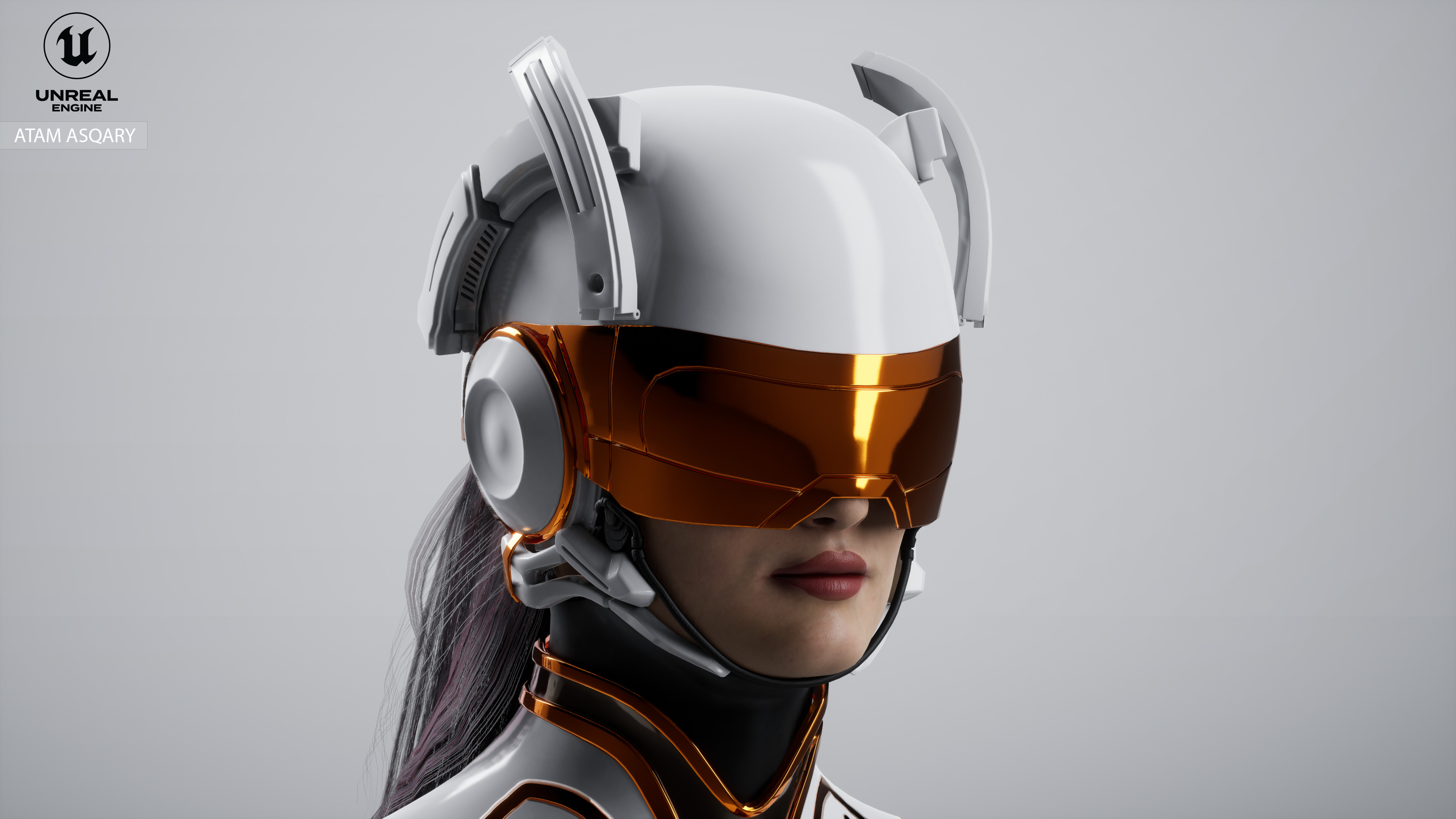 Sci-fi helmet Low-poly 3D model_15