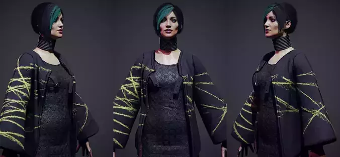 Cyber Cultist v1 Low-poly 3D model