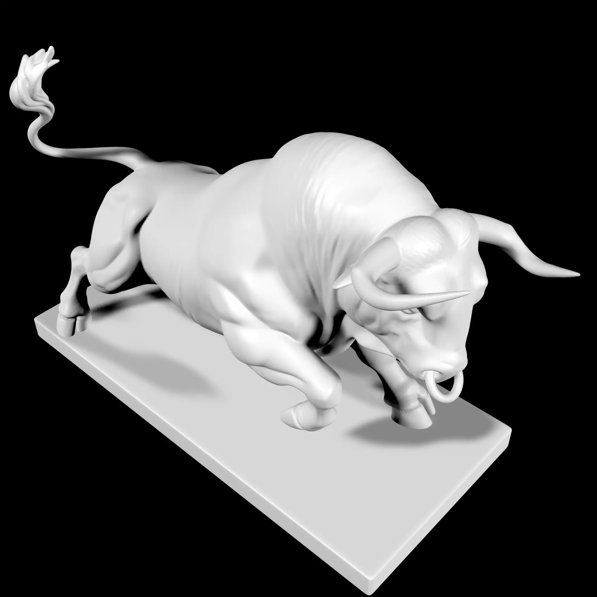 Fierce Charging Bull - High-Poly Watertight 3D Printable Model  3D print model_0