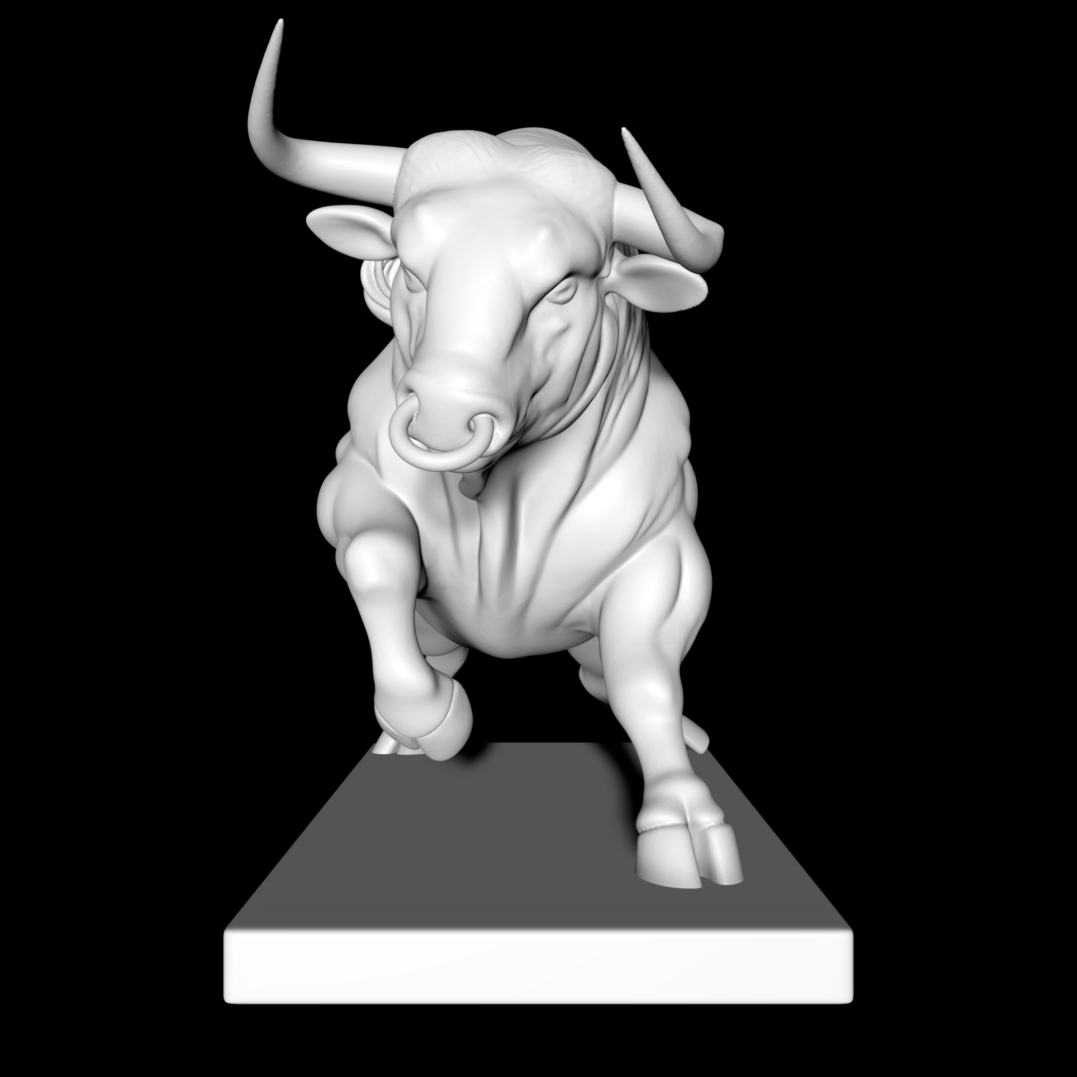 Fierce Charging Bull - High-Poly Watertight 3D Printable Model  3D print model_2