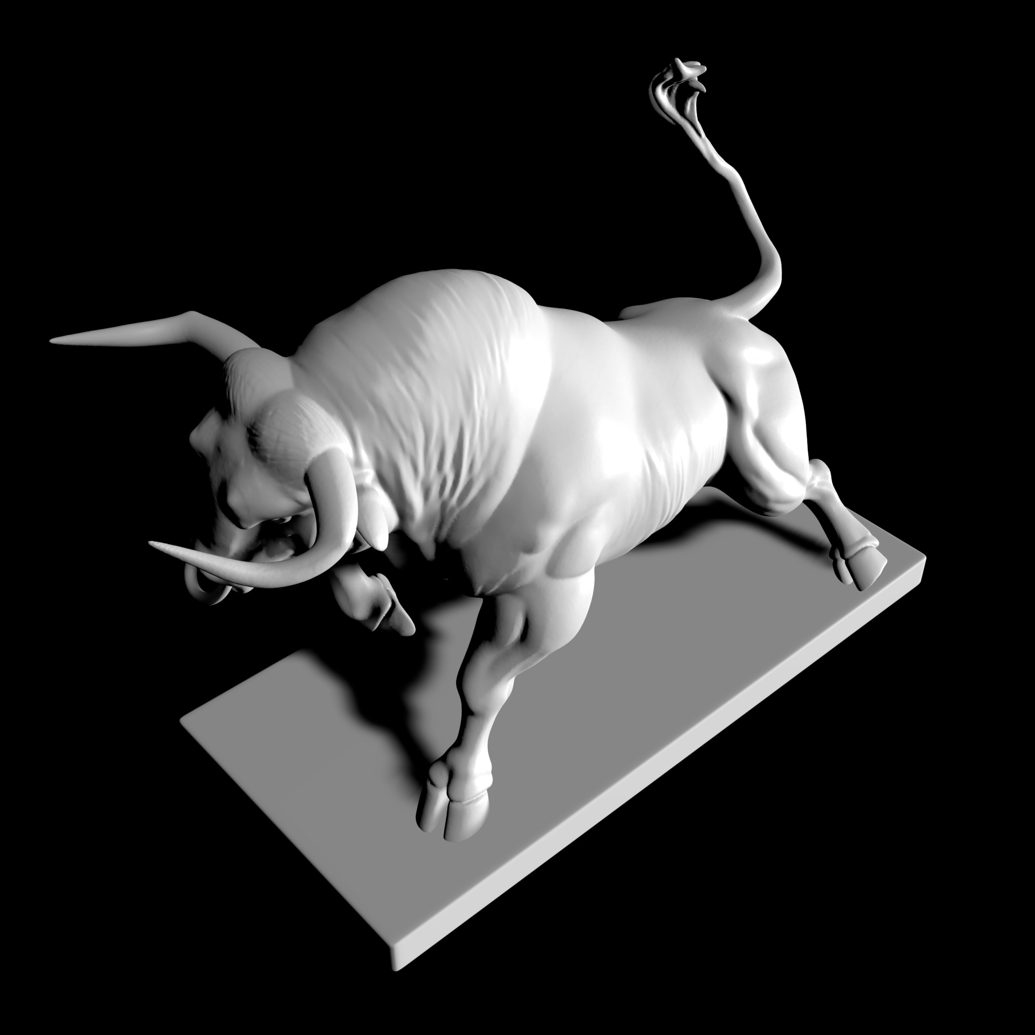 Fierce Charging Bull - High-Poly Watertight 3D Printable Model  3D print model_1