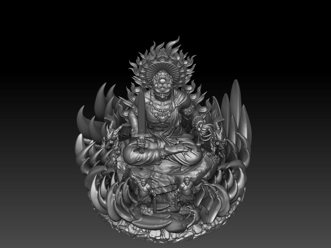 Buddha Statue of Acala 3D print model_1