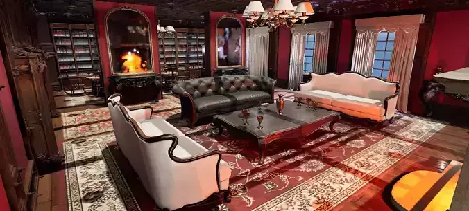 Elite Cozy Victorian Living Room