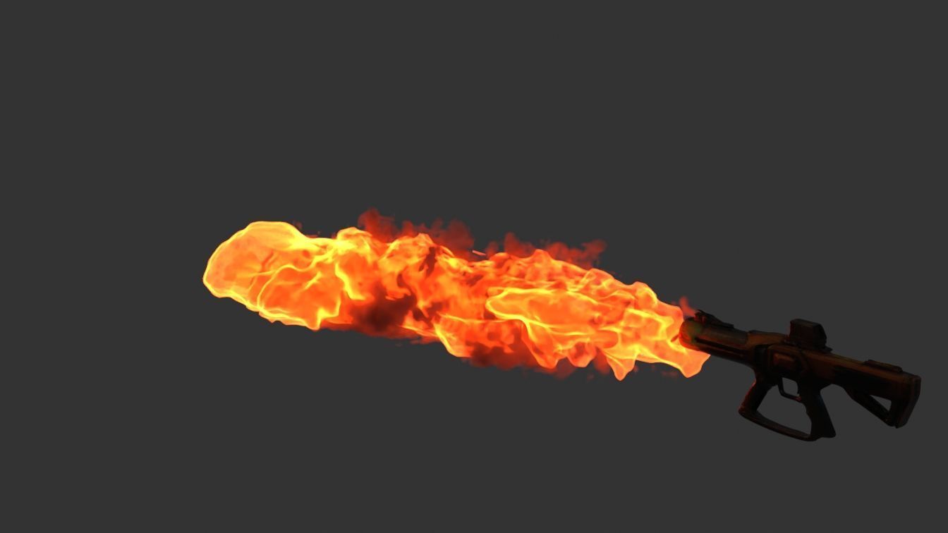 Sci Fi Flame Thrower Low-poly 3D model_3