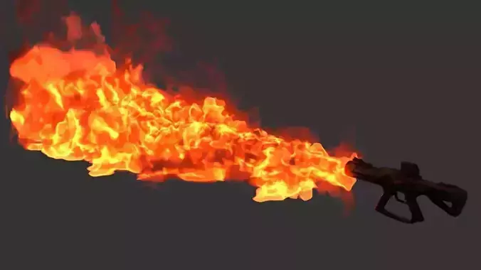 Sci Fi Flame Thrower Low-poly 3D model