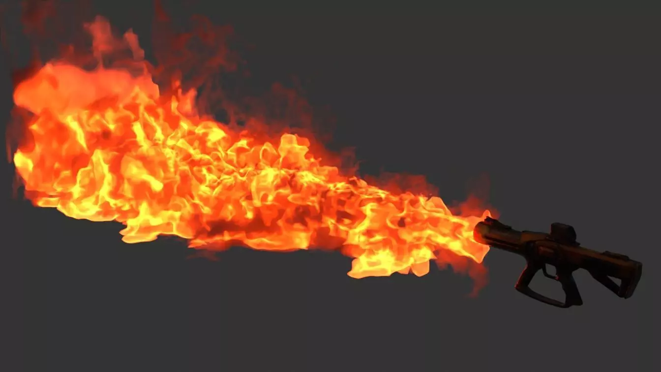 Sci Fi Flame Thrower Low-poly 3D model_0