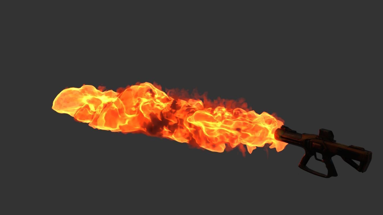 Sci Fi Flame Thrower Low-poly 3D model_4