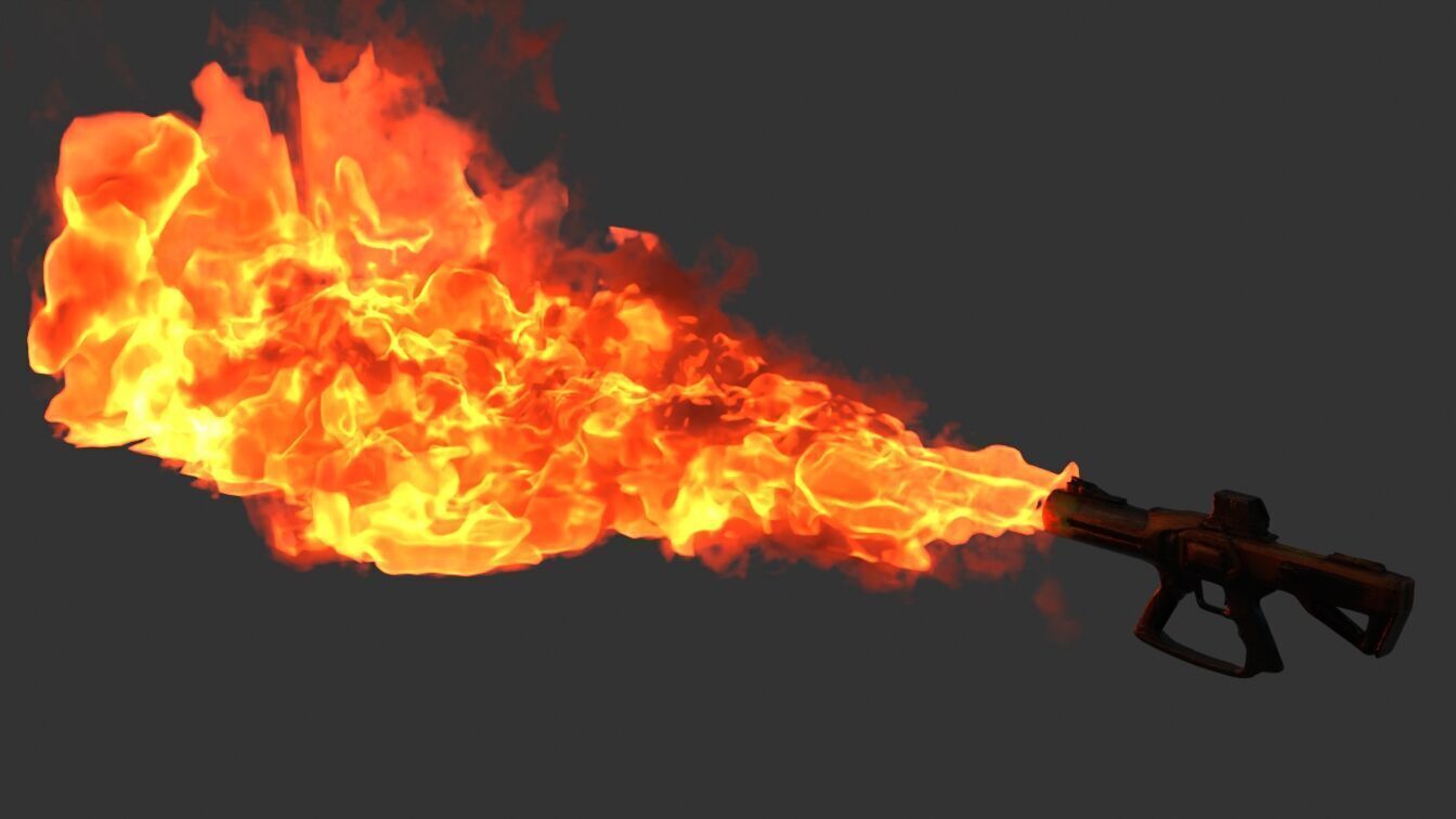 Sci Fi Flame Thrower Low-poly 3D model_2