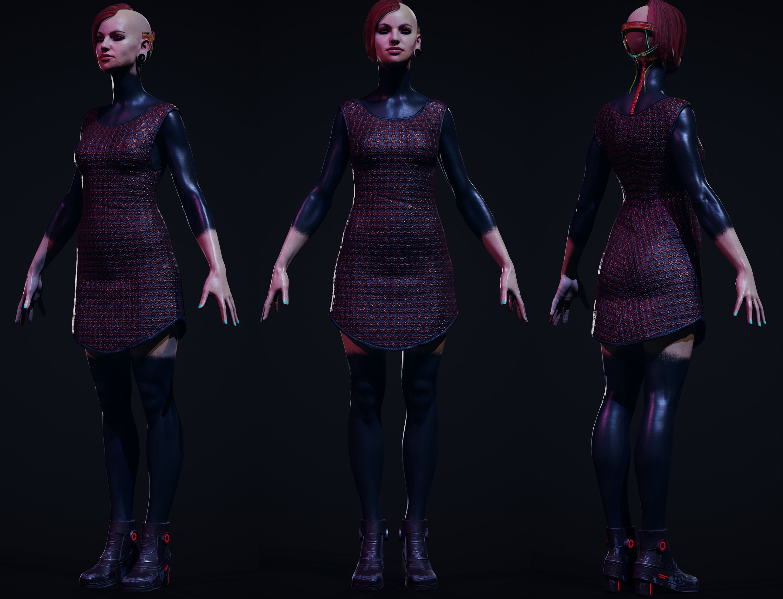 Cyber Cultist v2 Low-poly 3D model_5