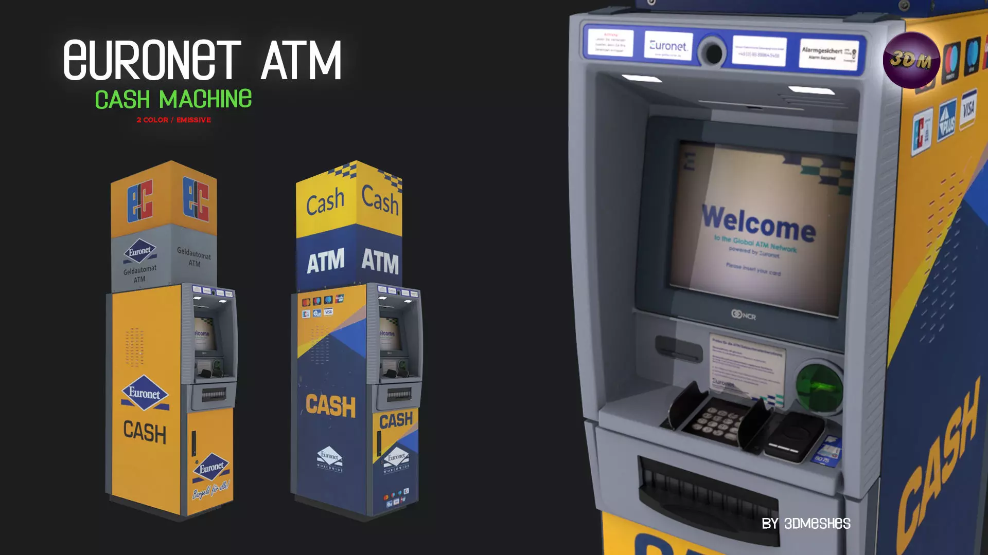 Euronet ATM - Cash Machine Low-poly 3D model