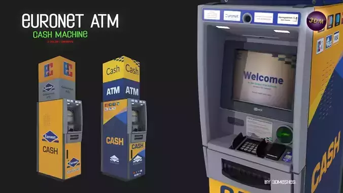 Euronet ATM - Cash Machine  Low-poly 3D model