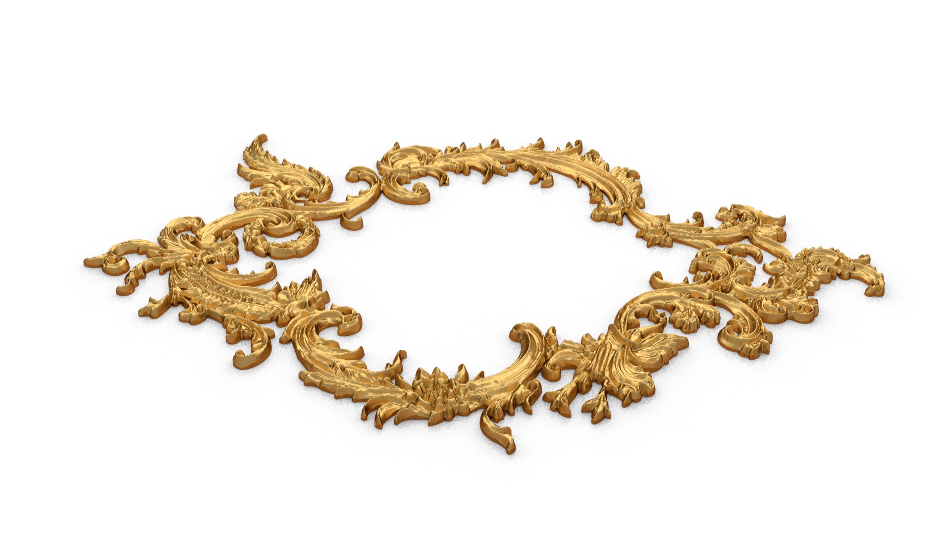 Plaster decorative frame ornament 27 3D model_4