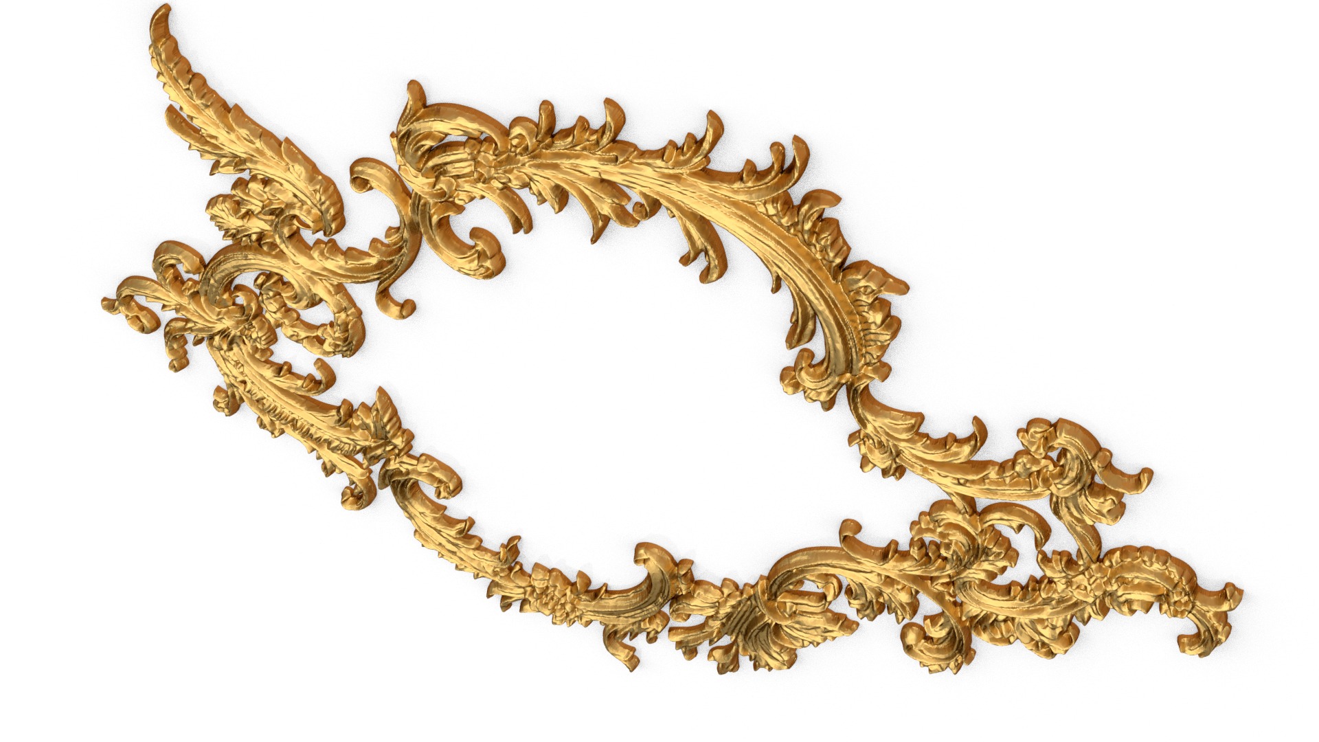 Plaster decorative frame ornament 27 3D model_3