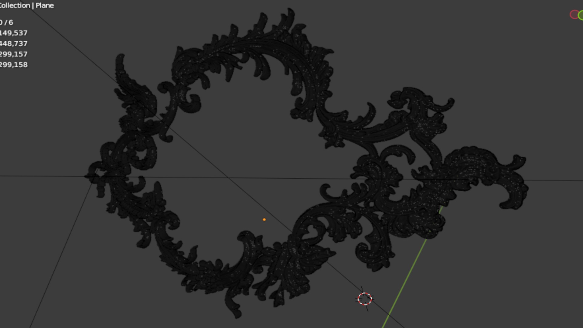 Plaster decorative frame ornament 27 3D model_6