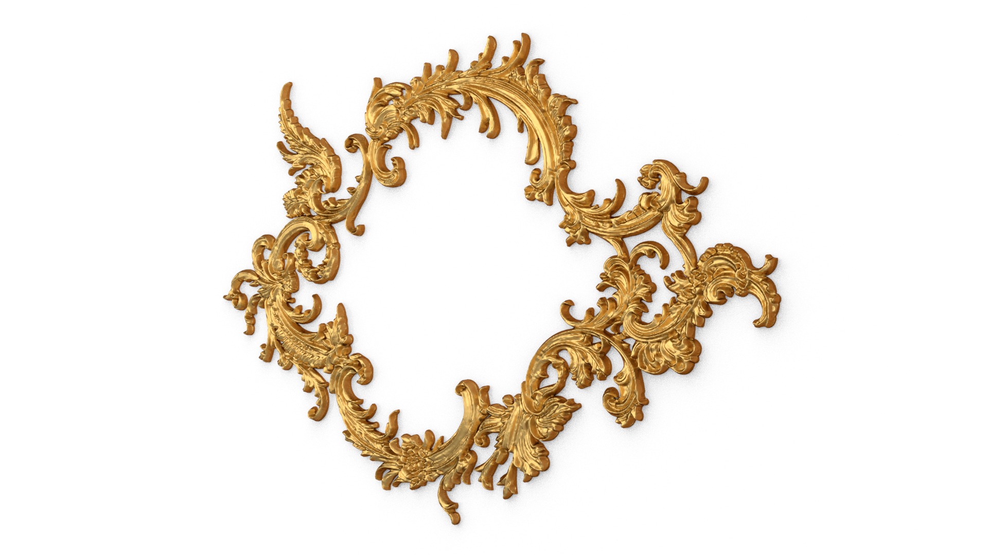 Plaster decorative frame ornament 27 3D model_1