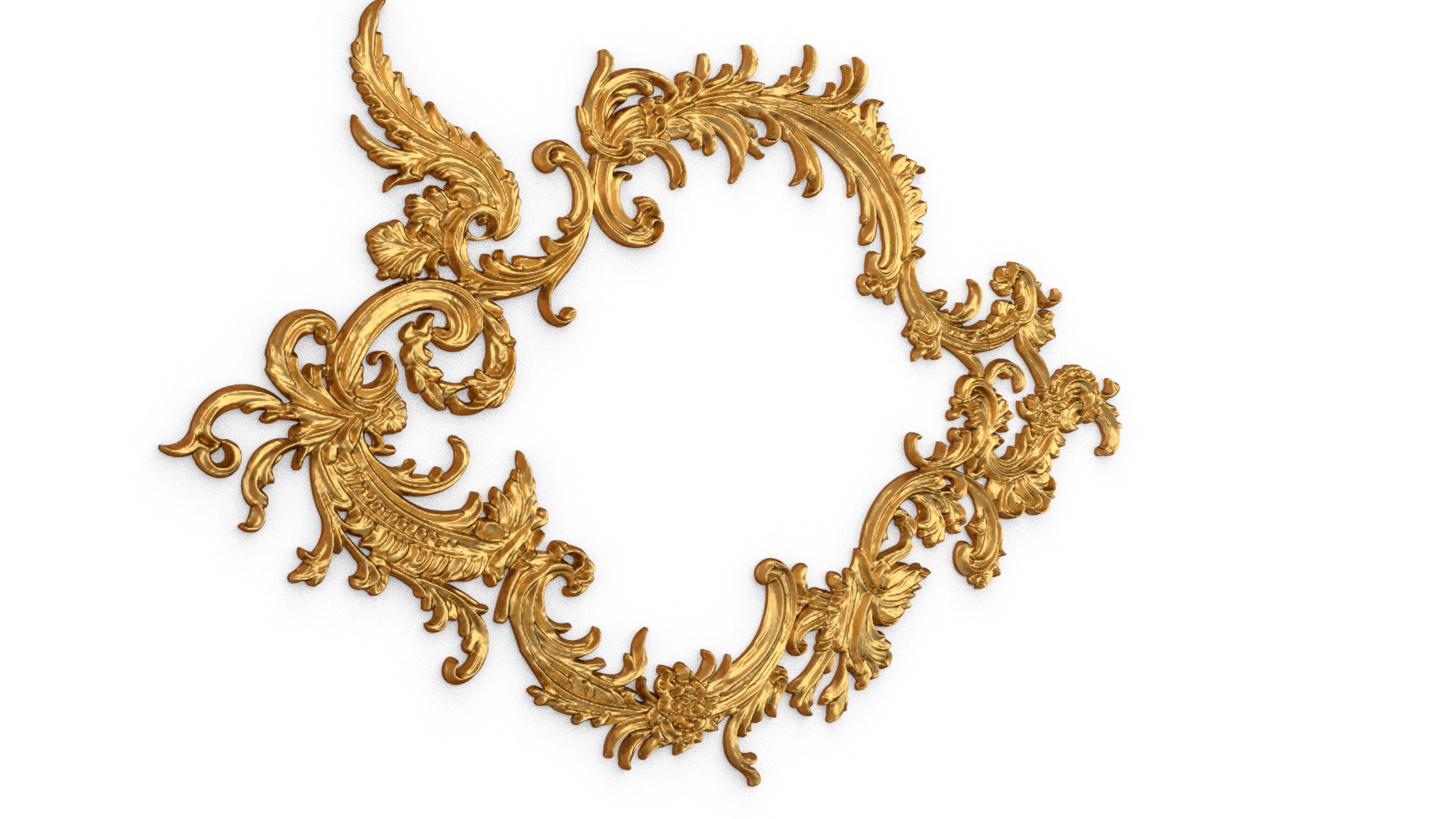 Plaster decorative frame ornament 27 3D model_2