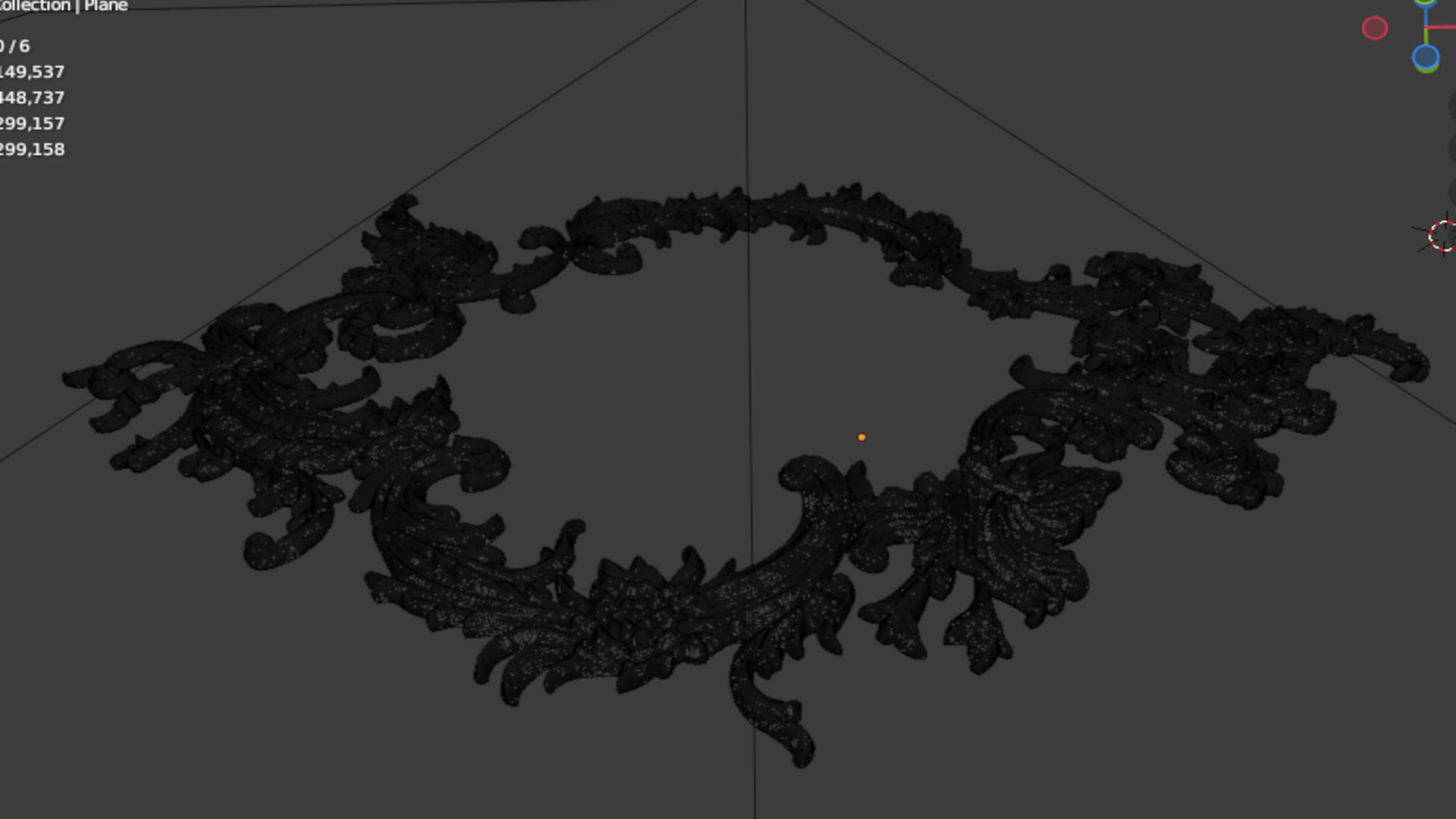 Plaster decorative frame ornament 27 3D model_7