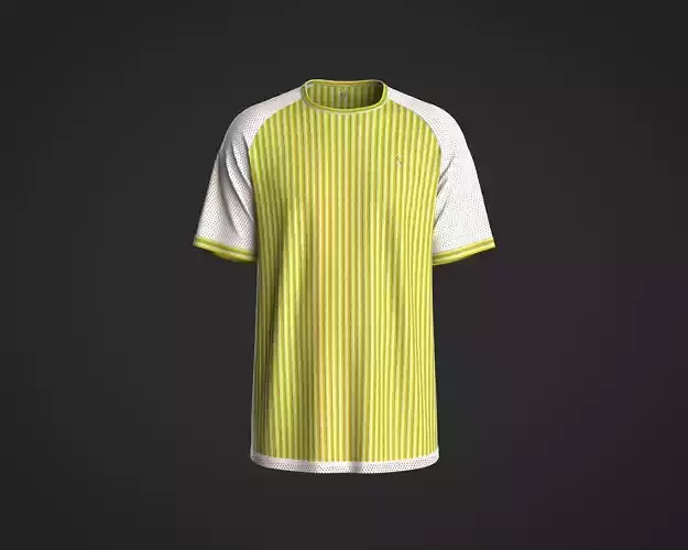 Mens raglan rib t-shirt with mesh