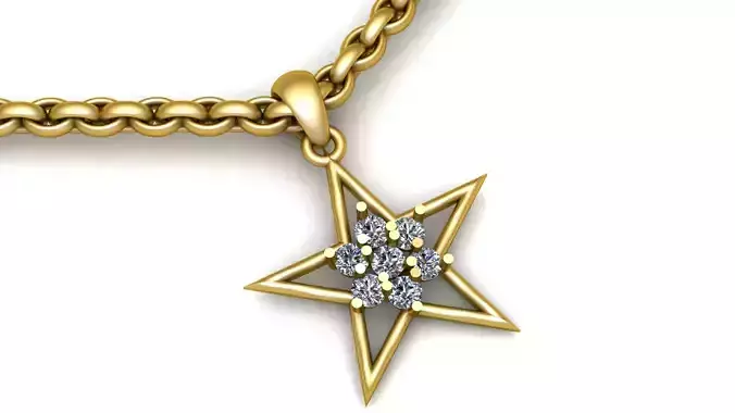 GOLDEN STAR SHAPE PENDANT 3D PRINTABLE MODEL 