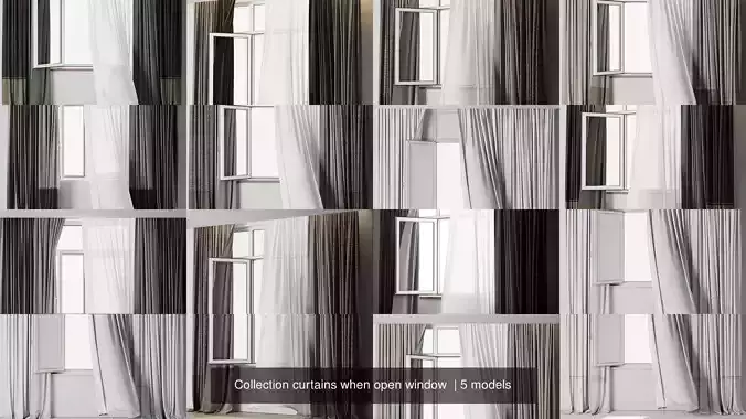 Collection curtains when open window 