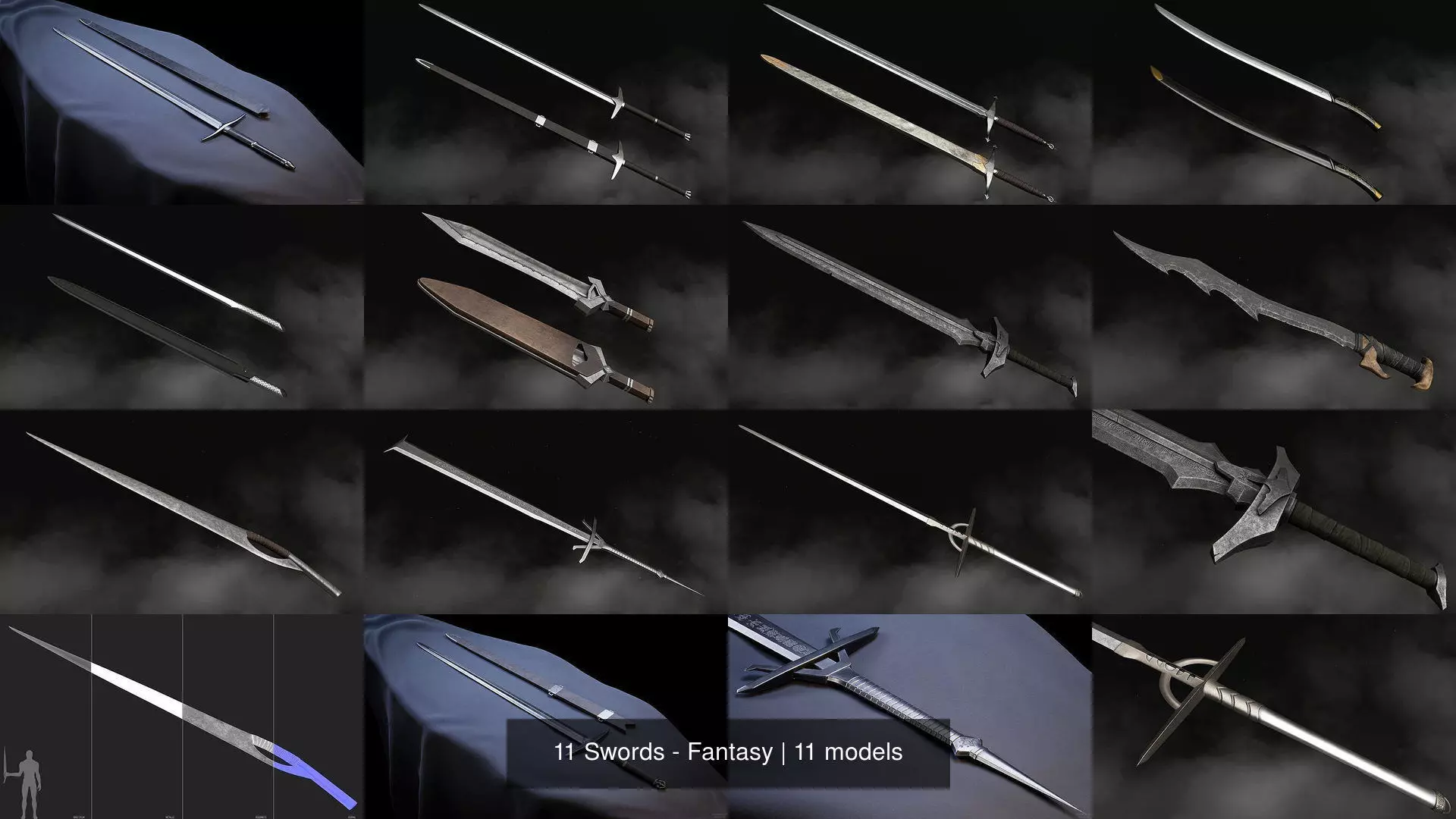 11 Swords - Fantasy 3D Model Collection_0