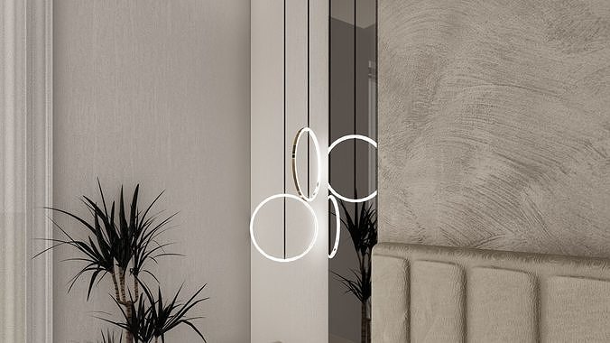 Modern circular lamp 3D model