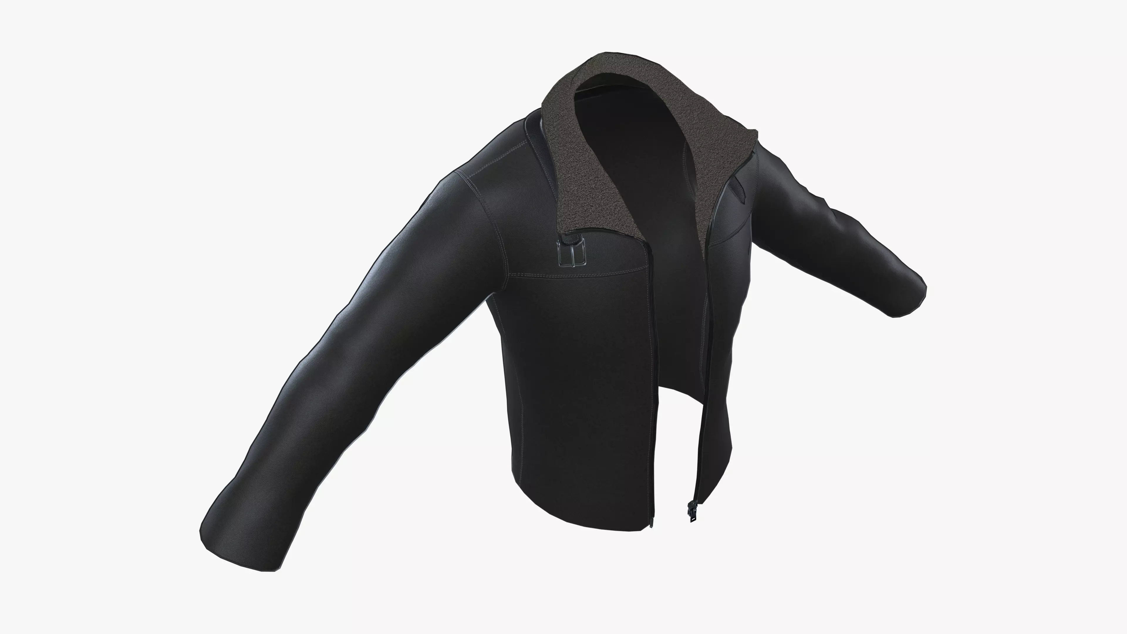 Winter jacket Low-poly 3D model_0