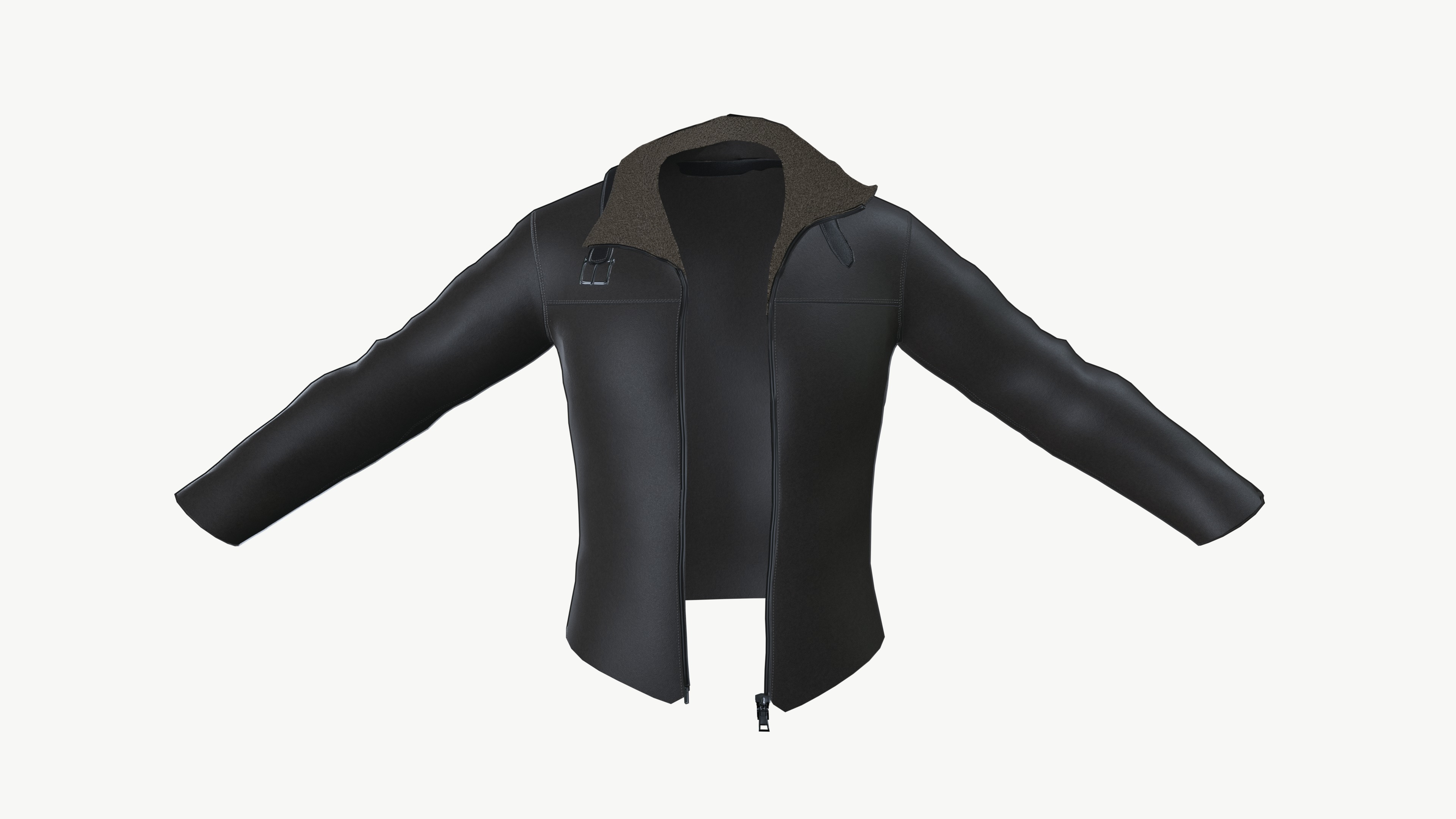 Winter jacket Low-poly 3D model_4