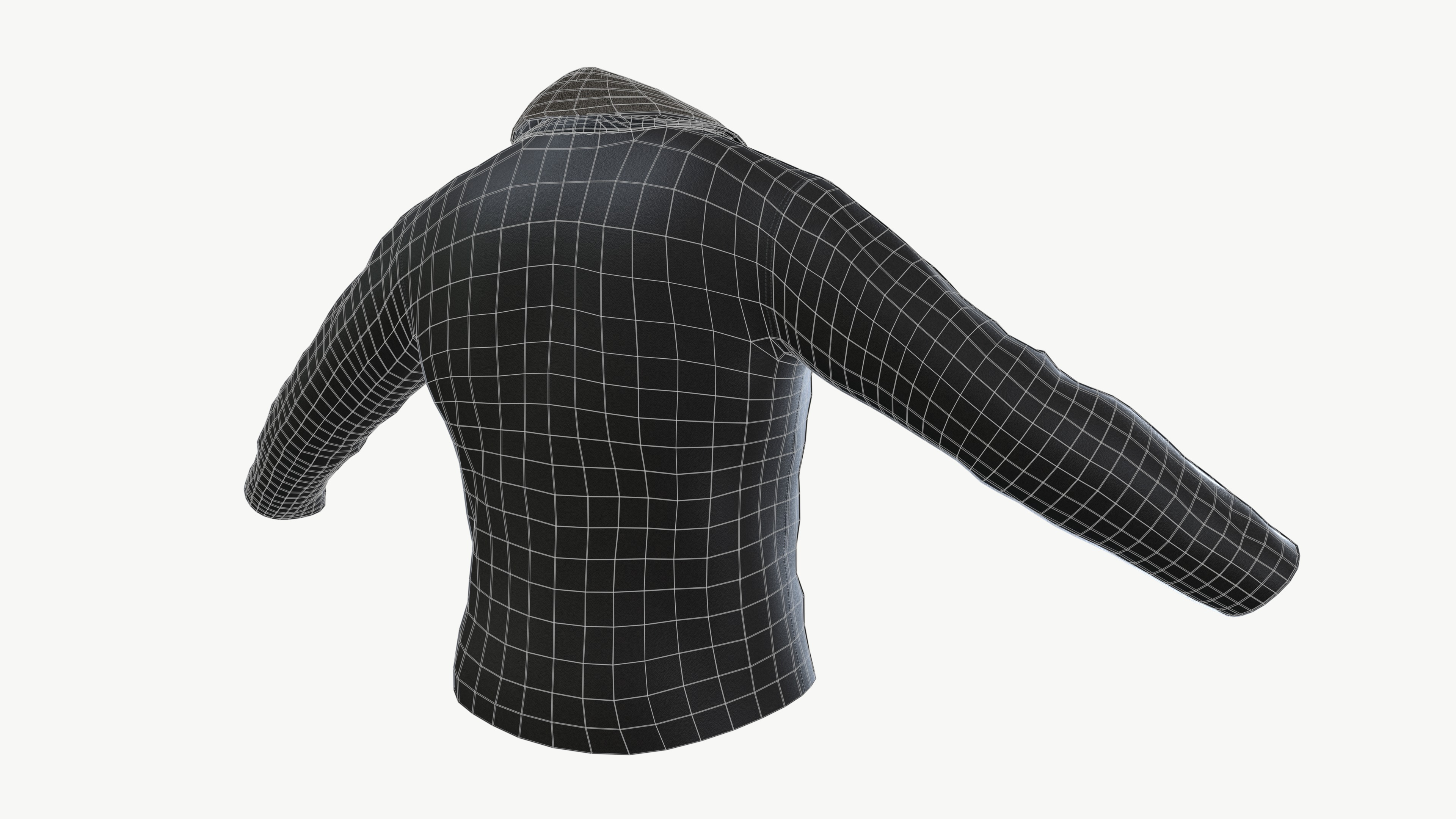 Winter jacket Low-poly 3D model_10