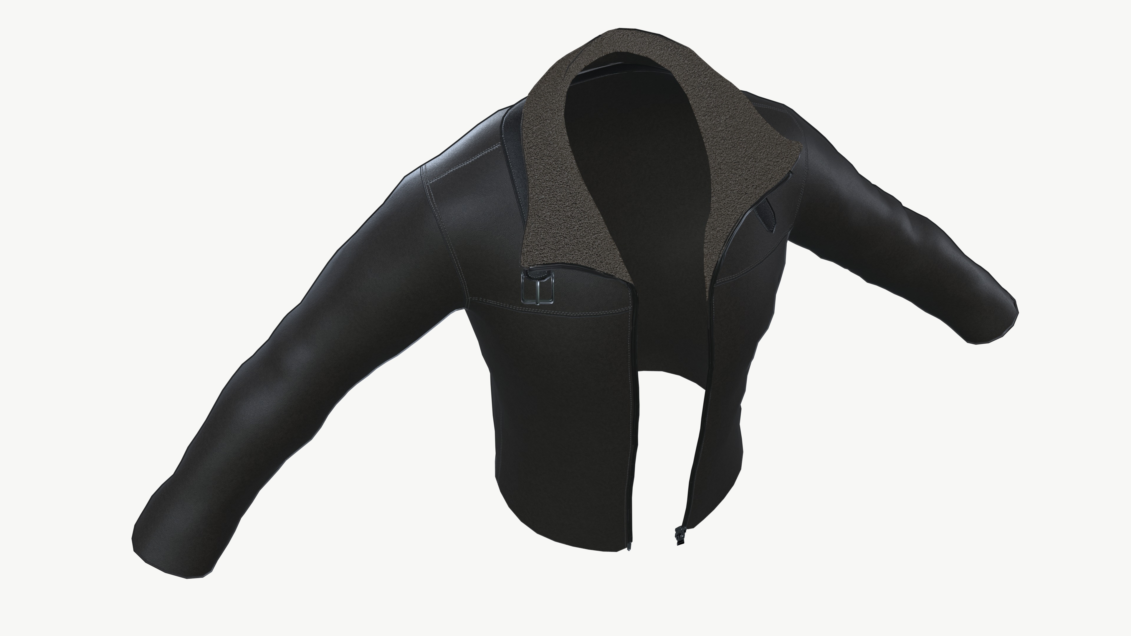 Winter jacket Low-poly 3D model_8