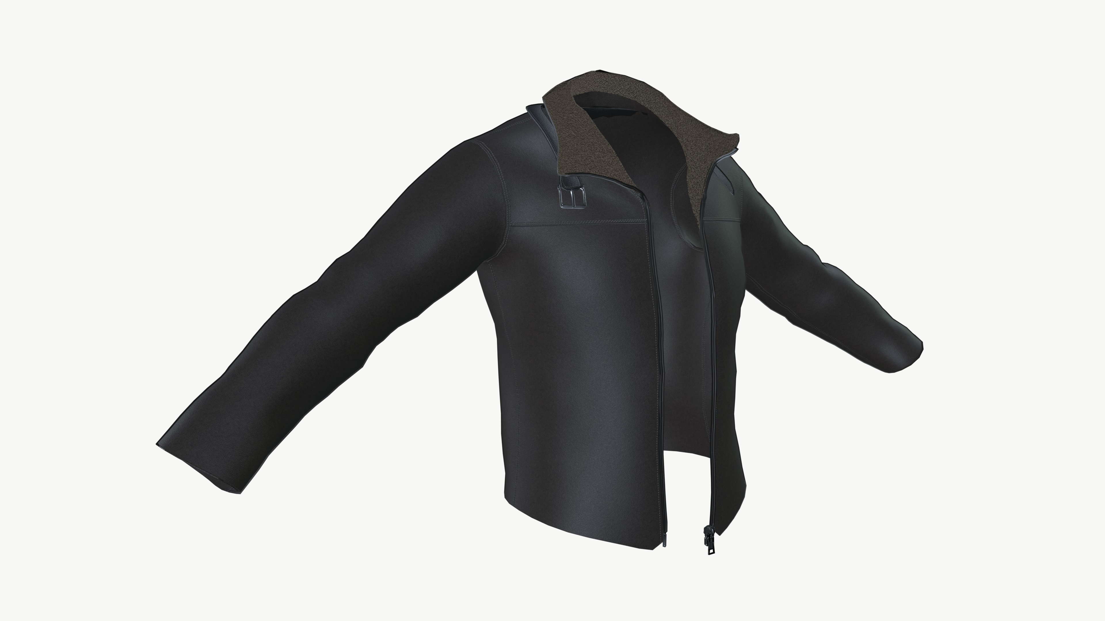 Winter jacket Low-poly 3D model_7