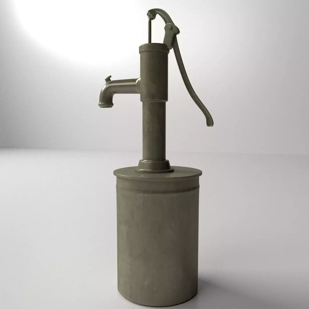 Vintage Water Pump 3D model_0