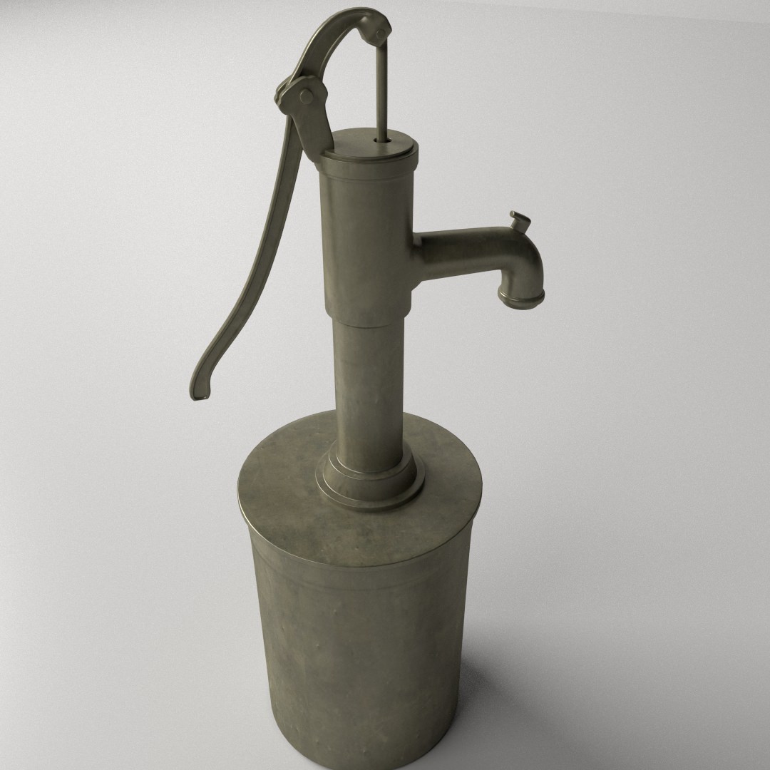 Vintage Water Pump 3D model_3