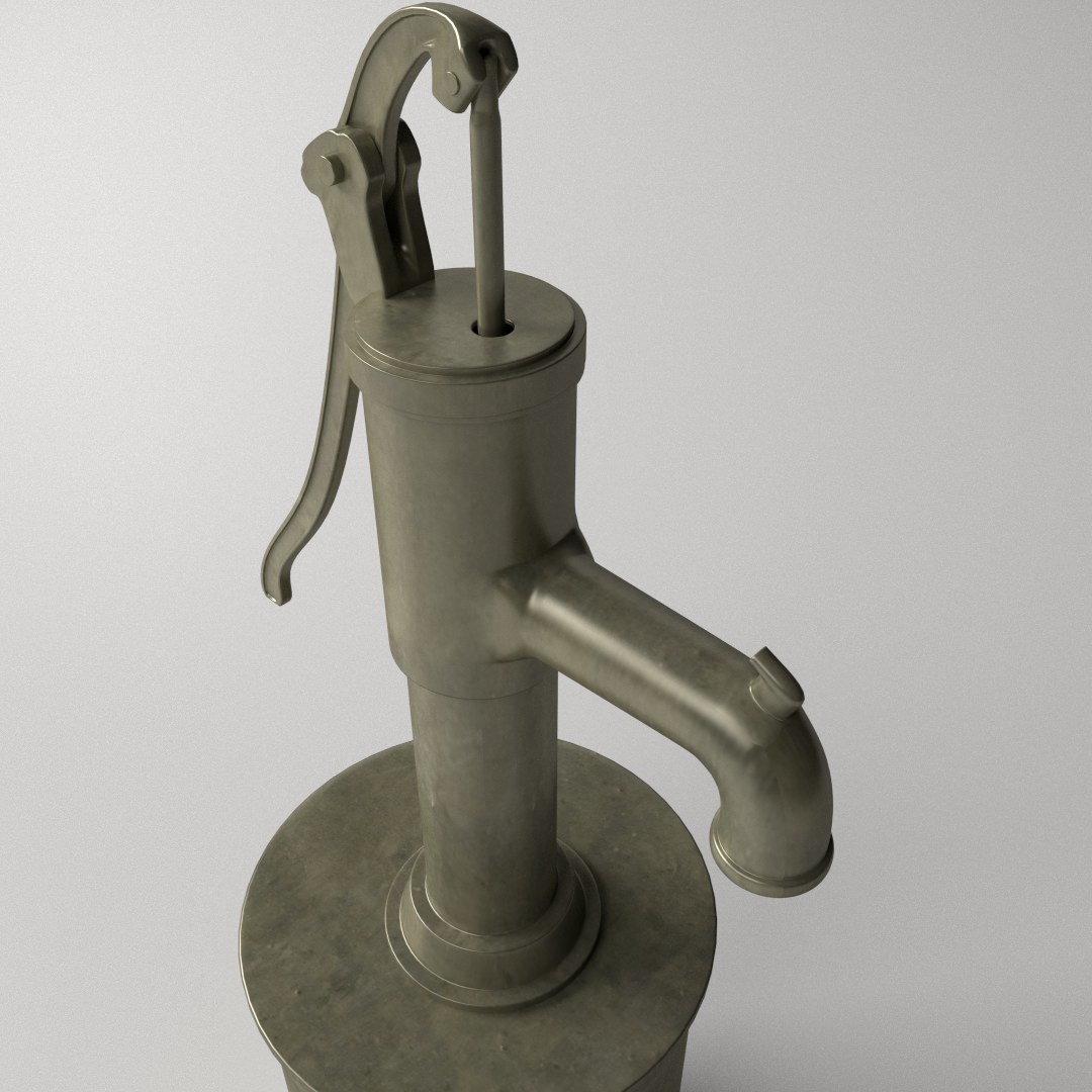 Vintage Water Pump 3D model_1