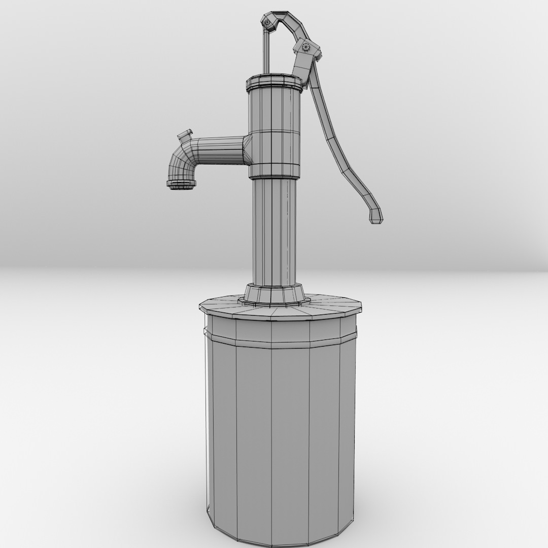 Vintage Water Pump 3D model_5