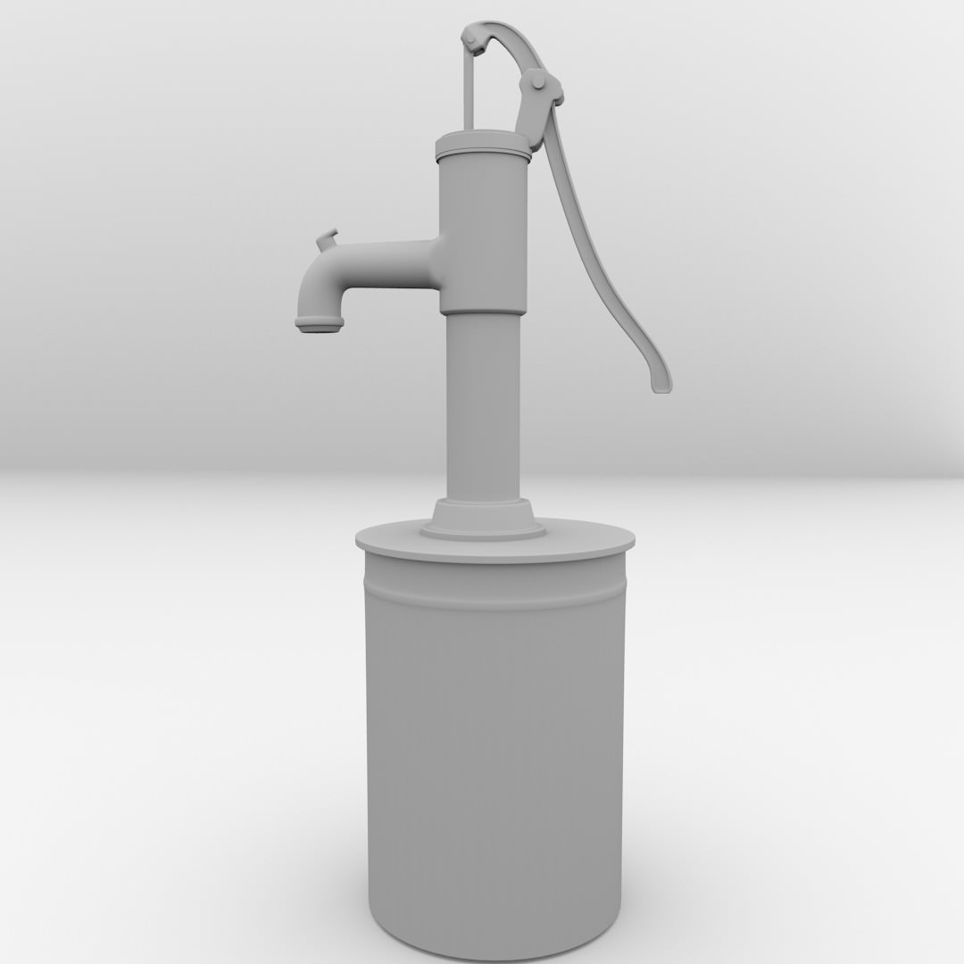 Vintage Water Pump 3D model_4